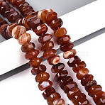 Natural Agate Beads Strands, Dyed, Faceted, Rondelle, Sienna, 11~18x11~18x8~10mm, Hole: 1.2mm, about 40~41pcs/strand, 14.57~14.96 inch(37~38cm)(G-N356-01A-09)