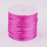 Nylon Cord, Satin Rattail Cord, for Beading Jewelry Making, Chinese Knotting, Violet, 1mm, about 32.8 yards(30m)/roll(NWIR-L006-1mm-15)