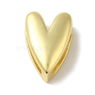 Rack Plating Brass Beads, Cadmium Free & Lead Free, Long-Lasting Plated, Heart, Real 18K Gold Plated, 15x10x7mm, Hole: 12.5x3mm(KK-P272-03G)