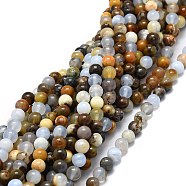 Natural Chalcedony Beads Strands, Round, 6mm, Hole: 0.8mm, about 68pcs/strand, 15.55''(39.5cm)(G-E576-11A)