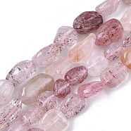 Natural Rainbow Strawberry Quartz Beads Strands, Nuggets, Tumbled Stone, 5~11x5~8x3~6mm, Hole: 0.8mm, about: 52~56pcs/Strand, 15.94 inch(40.5cm)(X-G-S363-048C)