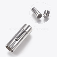 304 Stainless Steel Bayonet Clasps, Stainless Steel Color, 32x11mm, Hole: 9mm(STAS-A035A-9P)
