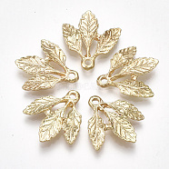 Alloy Pendants, Leaf, Light Gold, 21x19x3mm, Hole: 2mm(X-PALLOY-S177-24)