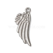 Non-Tarnish 304 Stainless Steel Pendants, Wing Charms, Stainless Steel Color, 29x13x2mm, Hole: 1.8mm(STAS-N103-34P)