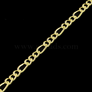 Iron Figaro Chains, with Spool, Soldered, Light Gold, 5.3x2.6x0.6mm, about 328.08 Feet(100m)/roll(CH-R078-03LG)