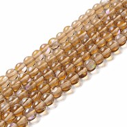 Synthetic Moonstone Beads Strands, Round, Camel, 6mm, Hole: 0.8mm, about 63pcs/strand, 14.57''~15.55''(37~39.5cm)(G-E573-02A-22)