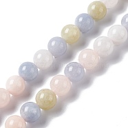 Natural Jade Imitation Morganite Beads Strands, Dyed, Round, 10mm, Hole: 1.2mm, about 38pcs/strand, 15.16''(38.5cm)(G-I334-04C)