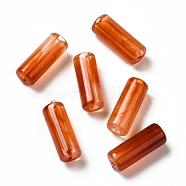 Transparent Acrylic Beads, Two Tone, Column, Coral, 13x5mm, Hole: 1.6mm, about: 1950pcs/500g(OACR-Z005-15B)