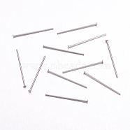 304 Stainless Steel Flat Head Pins, Stainless Steel Color, 25x0.7mm, Head: 1.8mm(X-STAS-F117-58P-1.8x25)