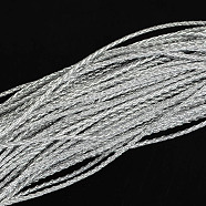 Braided Imitation Leather Cords, Round Bracelet Findings, Gainsboro, 3x3mm, about 103.89 yards(95m)/bundle(LC-S005-055)