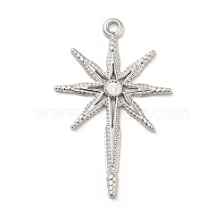 Non-Tarnish 304 Stainless Steel Pendants, Star Charms, Stainless Steel Color, 40x25x2mm, Hole: 2mm(STAS-P312-22P)