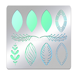 Stainless Steel Cutting Dies Stencils, for DIY Scrapbooking/Photo Album, Decorative Embossing DIY Paper Card, Stainless Steel Color, Leaf Pattern, 156x156mm(DIY-WH0279-131)