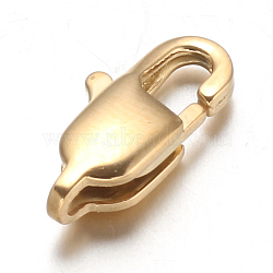 Ion Plating(IP) 304 Stainless Steel Lobster Claw Clasps, Golden, 15x7x4mm, Hole: 1x1.5mm(STAS-F094-05D-G)