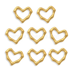 Vacuum Plating 201 Stainless Steel Linking Rings, Heart, Golden, 16.5x19x2.5mm(STAS-Q243-LM151)