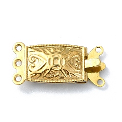 Ion Plating(IP) 304 Stainless Steel Box Clasp, Real 18K Gold Plated, 20.5x10mm, Hole: 1mm(STAS-Q318-03G)