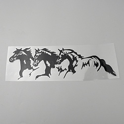 PET Cartoon Self Adhesive Car Stickers, Waterproof Horse Car Decorative Decals for Car Decoration, Black, 88x255x0.25mm(STIC-WH0013-06A)