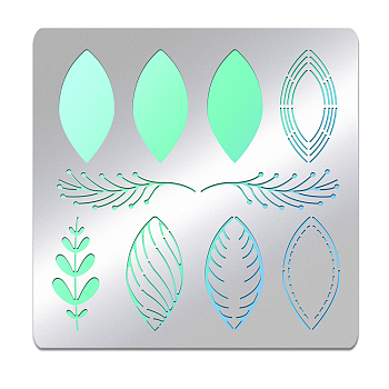 Stainless Steel Cutting Dies Stencils, for DIY Scrapbooking/Photo Album, Decorative Embossing DIY Paper Card, Stainless Steel Color, Leaf Pattern, 156x156mm