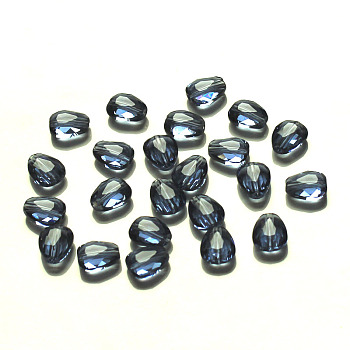 Imitation Austrian Crystal Beads, Grade AAA, Faceted, teardrop, Dark Blue, 10x8x3.5mm, Hole: 0.9~1mm