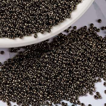 MIYUKI Round Rocailles Beads, Japanese Seed Beads, 15/0, (RR457) Metallic Dark Bronze, 1.5mm, Hole: 0.7mm, about 27777pcs/50g
