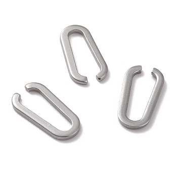 304 Stainless Steel Quick Link Connectors, Stainless Steel Color, 16x8x1mm, Inner Diameter: 13x5mm