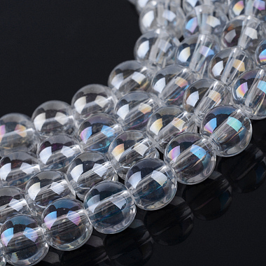 9mm Clear Round Glass Beads