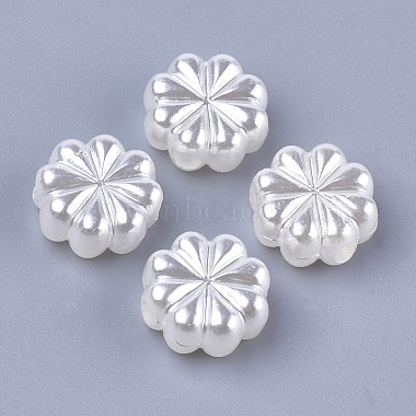 14mm White Flower Acrylic Beads