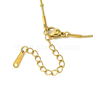 Chapado en iones (ip) letra inicial 304 collares con colgante de acero inoxidable(NJEW-R265-05G-F)-3