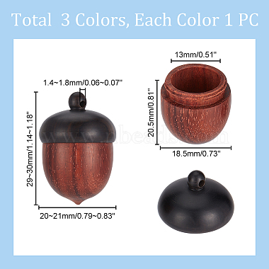 nbeads 3pcs 3 couleurs pendentifs en bois(WOOD-NB0002-06)-2