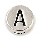 925 Sterling Silver Flat Round with Letter Beads(STER-G044-01AS-A)-1