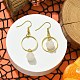 Natural White Jade Pumpkin with Ring Dangle Earrings(EJEW-JE05509-02)-2