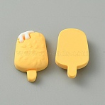 Opaque Resin Imitation Food Cabochons, Ice Pop, Gold, 24x15x6mm(RESI-WH0036-06E)