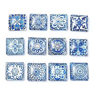 12Pcs Glass Cabochons, Square, Mixed Color, 20x20x6mm(GGLA-S059-03)