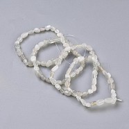 Natural White Moonstone Bead Stretch Bracelets, Tumbled Stone, Nuggets, Inner Diameter: 2~2-1/4 inch(5.2~5.6cm)(BJEW-K213-43)