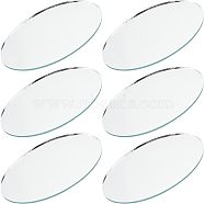 6Pcs Oval Glass Mirror, Craft Mirror, Clear, 125x75x3mm(AJEW-OC0003-19)