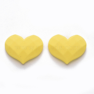 Opaque Resin Cabochons,
Faceted, Heart, Yellow, 20x27x10mm(X-CRES-N019-11C)