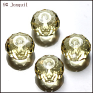 Imitation Austrian Crystal Beads, Grade AAA, Faceted, Rondelle, Dark Khaki, 6x4mm, Hole: 0.7~0.9mm(SWAR-F068-4x6mm-09)