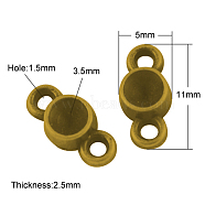 Alloy Cabochon Connector Settings, Cadmium Free & Lead Free, Antique Golden, 12.5x5x2.5mm, Hole: 1.5mm, Fit for 3.5mm rhinestone(X-PALLOY-A20074-AG-LF)
