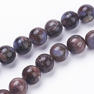 Natural Glaucophane Beads Strands, Round, Saddle Brown, 6mm, Hole: 1mm, about 62pcs/strand, 15.3 inch(39cm)(G-G735-54-6mm)