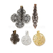 Iron Alligator Hair Clip Findings, with Brass Findings, Mixed Style, Mixed Color, 33~65x16~35mm(PHAR-MSMC002-02)