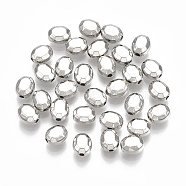CCB Plastic Beads, Faceted, Oval, Platinum, 5.5x4.5x3mm, Hole: 1mm, about 7425pcs/442g(CCB-S160-138)