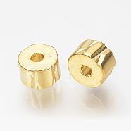 Brass Spacer Beads, Nickel Free, Real 18K Gold Plated, Column, 5x3mm, Hole: 1mm(KK-Q735-277G)