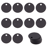 30Pcs Aluminum Pendants, Flat Round, Electrophoresis Black, 20x0.8mm, Hole: 3.1mm(FIND-BC0004-14)