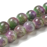 Dyed Natural White Jade Beads Strands, Round, Lime Green, 6~6.5mm, Hole: 1mm, about 66pcs/strand, 15.75 inch(40cm)(G-F764-01F)