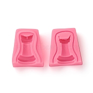 Food Grade Silicone Molds, Fondant Molds, For DIY Cake Decoration, Chocolate, Candy, UV Resin & Epoxy Resin Jewelry Making, Chess Piece, Pink, 46x39x19mm, Inner Diameter: 38x15~23mm(DIY-E021-52)