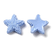Opaque Resin Cabochons, Star, Cornflower Blue, 16.5x17x5.5mm(RESI-C024-03G)