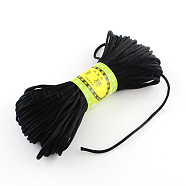 Polyester Rattail Satin Cord, for Chinese Knotting, Jewelry Making, Black, 2mm, about 21.87 yards(20m)/bundle, 6bundles/bag(OCOR-Q006-22)