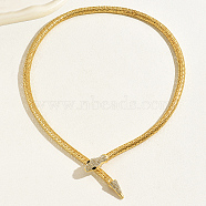 Iron Snake Chain Necklace, Double Loops Wrap Necklace with Magnetic Clasps, Golden, 39.37 inch(100cm)(QE2346-1)