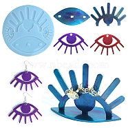 Evil Eye DIY Pendant & Ring Display Rack Silicone Molds, Resin Casting Molds, White, 203x8mm, Hole: 4mm & 10x6mm, Inner Diameter: 39~97x62~150mm(X-DIY-F139-03)