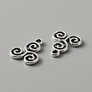 Tibetan Style Alloy Charms, Vortex, Antique Silver, 15.5x13x1.5mm, Hole: 1.8mm(FIND-CJC0006-29AS)