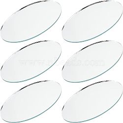 6Pcs Oval Glass Mirror, Craft Mirror, Clear, 125x75x3mm(AJEW-OC0003-19)